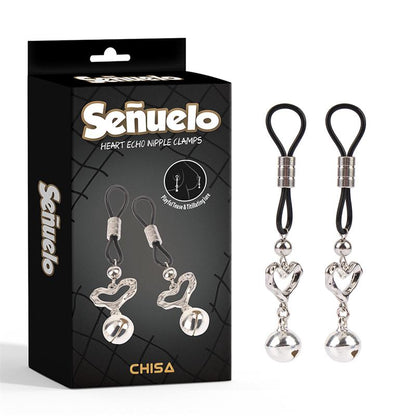 CHISA - SEÑUELO PINZAS PARA PEZONES CORAZON CON CASCABEL