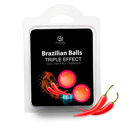 SECRET PLAY - SET 2 BRAZILIAN BALLS TRIPLE EFECTO (CALOR, FRIO Y VIBRACIÓN)