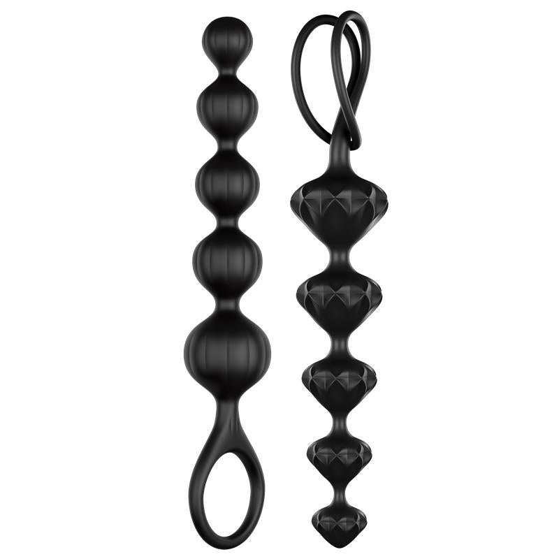 SATISFYER - SET 2 CADENAS ANALES COLOR NEGRO