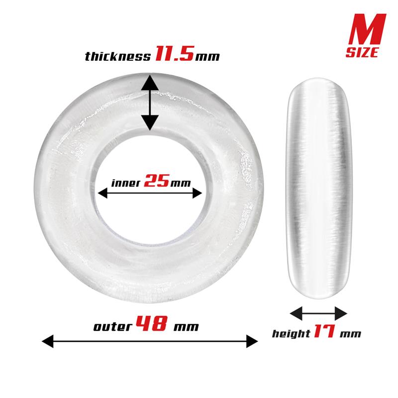 BEAST RINGS - SET 3 ANILLO PARA EL PENE FLEXIBLE TRANSPARENTES