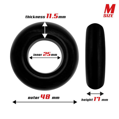 BEAST RINGS - SET 3 ANILLOS PARA EL PENE FLEXIBLES NEGROS