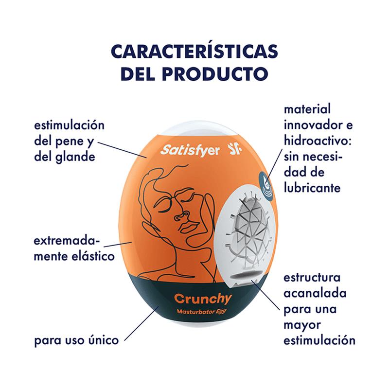 SATISFYER - SET 3 HUEVO MASTURBADOR MODELO CRUNCHY
