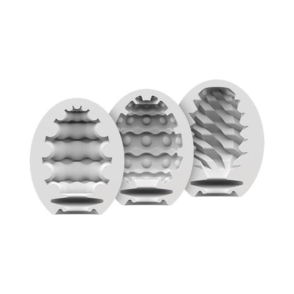SATISFYER - SET 3 HUEVOS MASTURBADOR RIFFLE, BUBBLE Y FIERCE