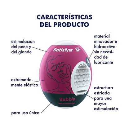 SATISFYER - SET 3 HUEVOS MASTURBADORES MODELO BUBBLE