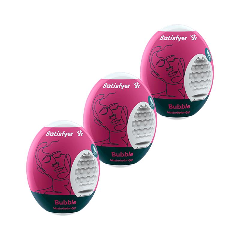 SATISFYER - SET 3 HUEVOS MASTURBADORES MODELO BUBBLE