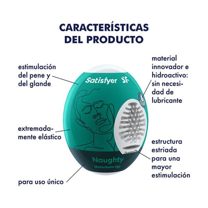 SATISFYER - SET 3 HUEVOS MASTURBADORES MODELO NAUGHTY