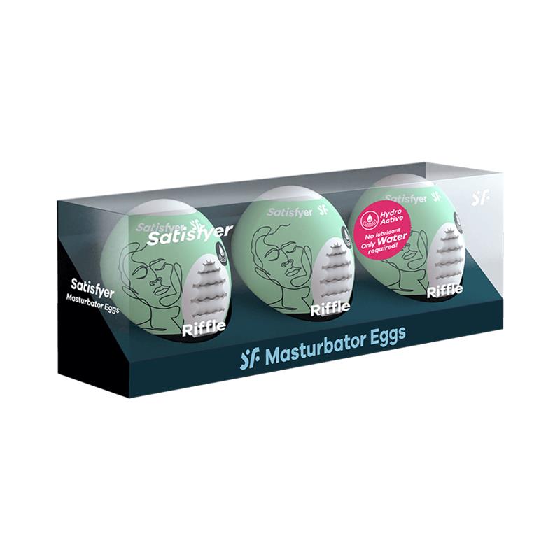 SATISFYER - SET 3 HUEVOS MASTURBADORES MODELO RIFFLE