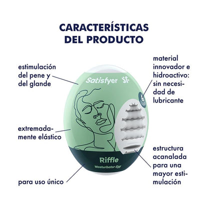 SATISFYER - SET 3 HUEVOS MASTURBADORES MODELO RIFFLE
