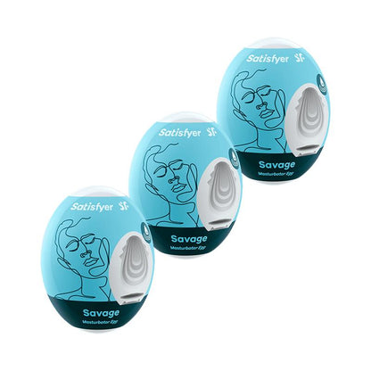 SATISFYER - SET 3 HUEVOS MASTURBADORES MODELO SAVAGE