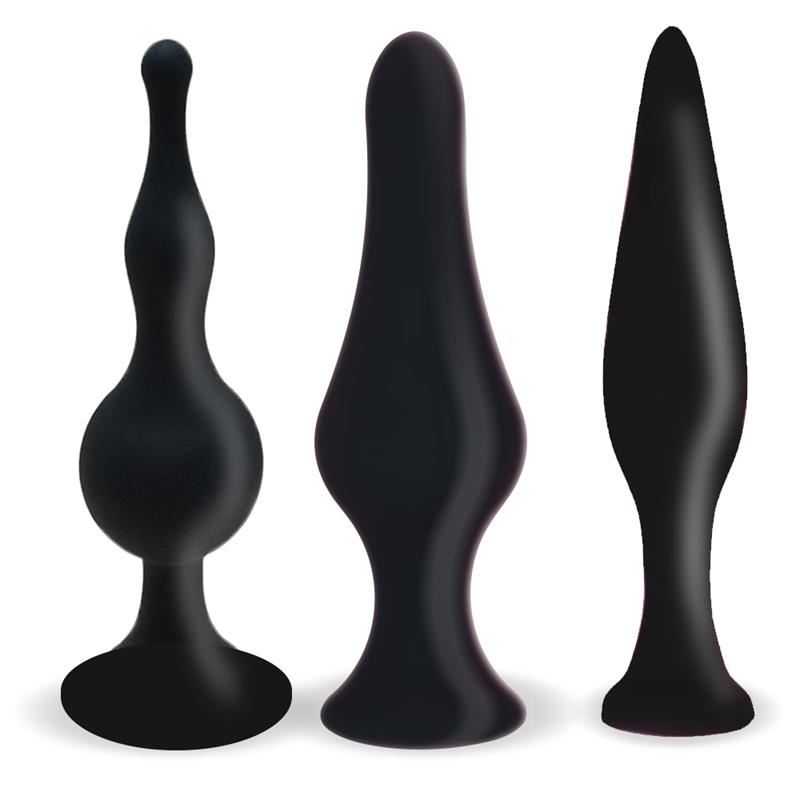 MOOVE - SET 3 PLUGS ANAL SILICONA NEGRO