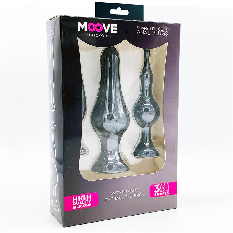MOOVE - SET 3 PLUGS ANAL SILICONA NEGRO