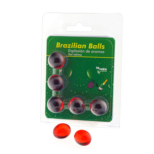 BRAZILIAN BALLS - SET 5 BRAZILIAN BALLS EXPLOSION AROMA DE FRESA-CHAMPAN