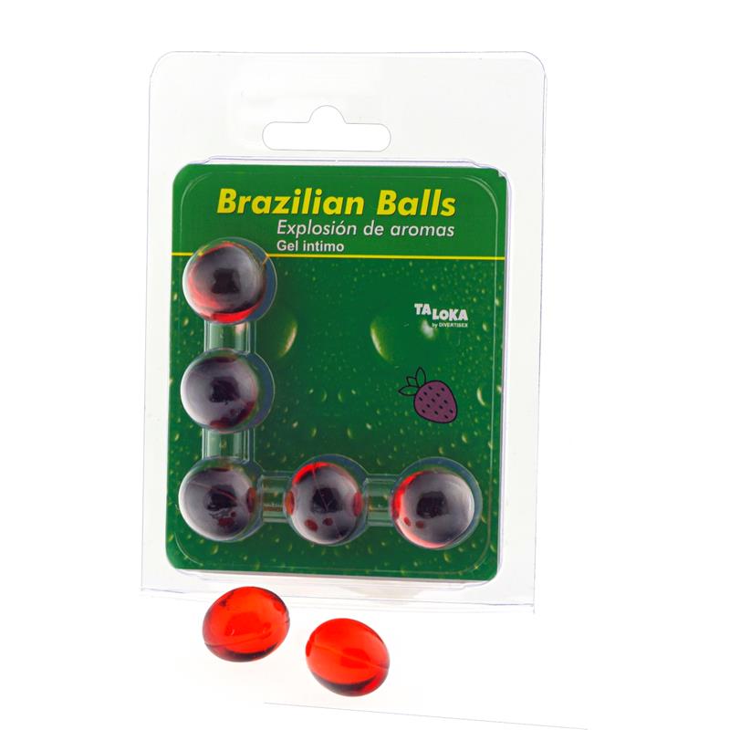 BRAZILIAN BALLS - SET 5 BRAZILIAN BALLS EXPLOSION DE AROMA FRESA