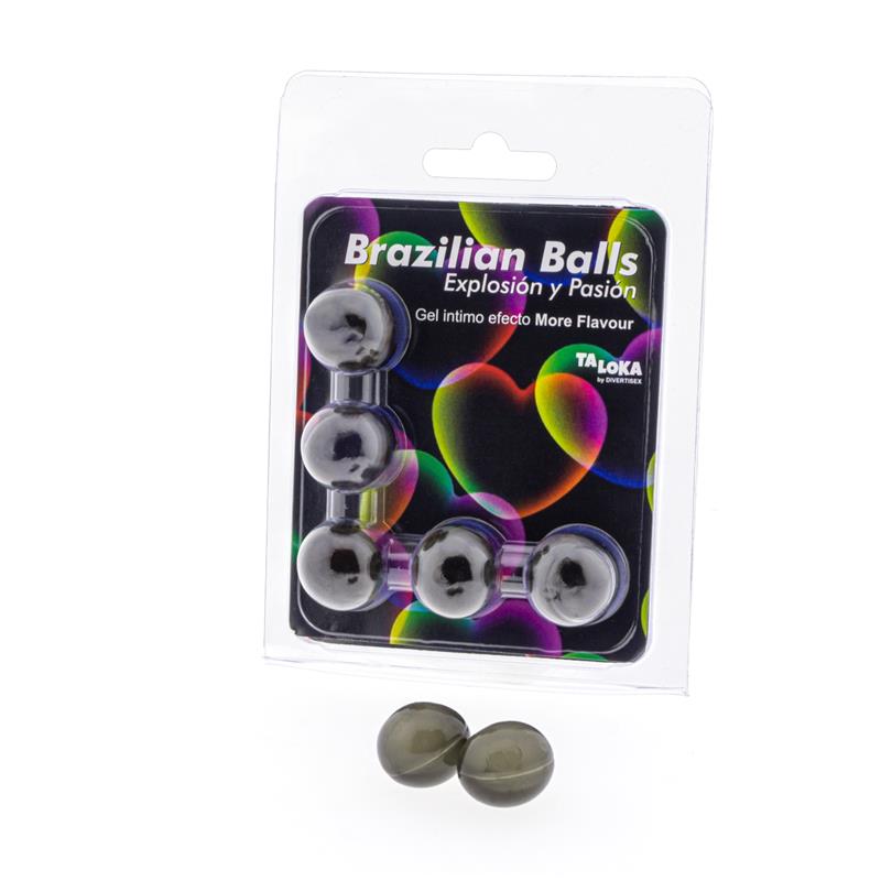 BRAZILIAN BALLS - SET 5 BRAZILIAN BALLS GEL EXCITANTE EFECTO MORE FLAVOR/MÁS SABOR