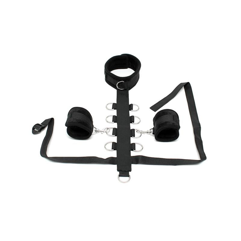 BONDAGE PLAY - SET COLLAR CON ESPOSAS NEGRO