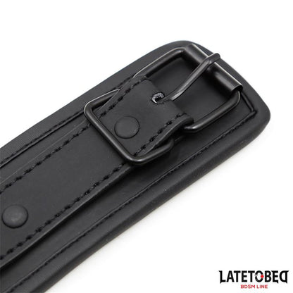 LATETOBED BDSM LINE - SET COLLAR Y CORREA NEOPRENO NEGRO