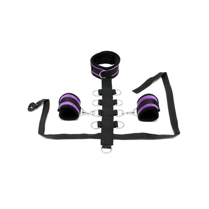BONDAGE PLAY - SET COLLAR Y ESPOSAS PURPURA