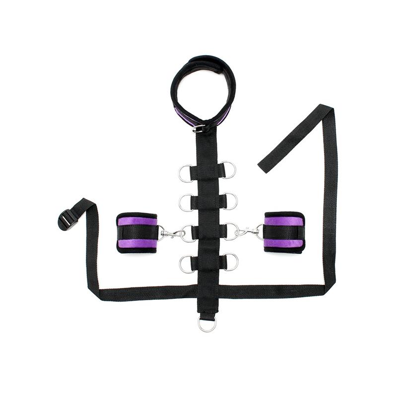 BONDAGE PLAY - SET COLLAR Y ESPOSAS PURPURA