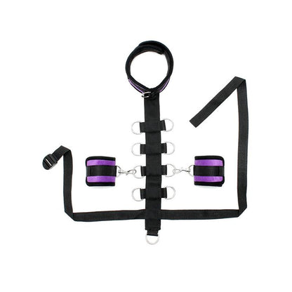BONDAGE PLAY - SET COLLAR Y ESPOSAS PURPURA