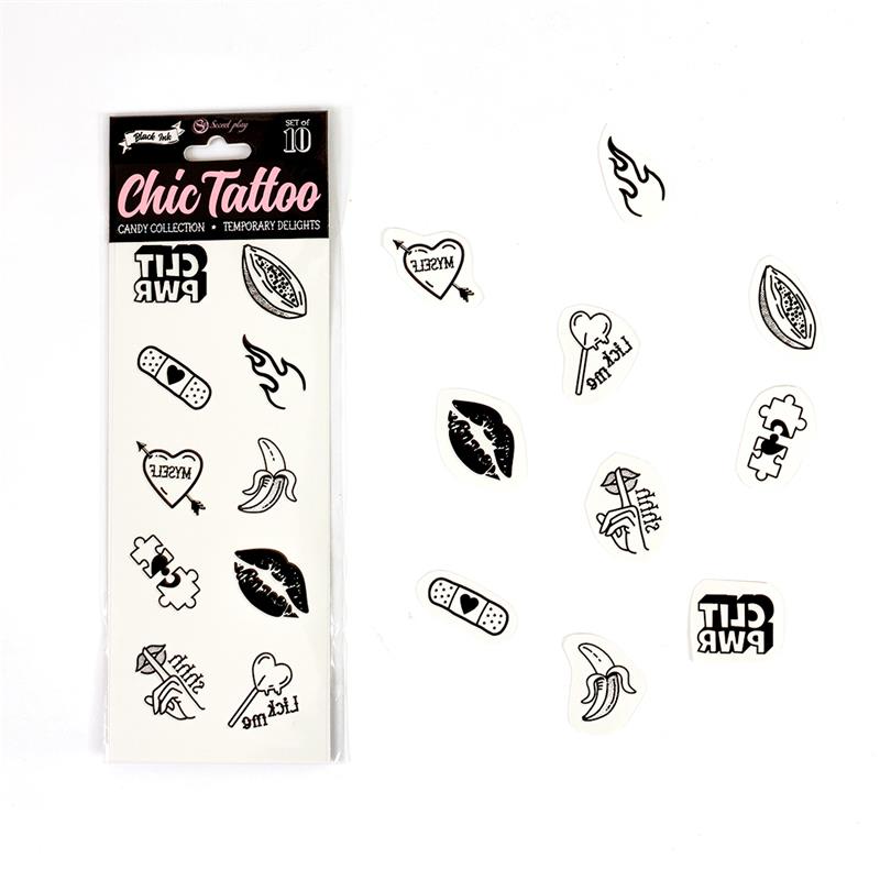 SECRET PLAY - SET DE 10 TATTOOS TEMPORALES CANDY COLLECTION