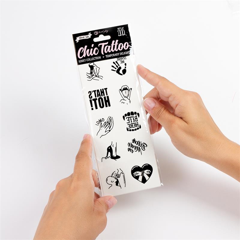 SECRET PLAY - SET DE 10 TATTOOS TEMPORALES KINKY COLLECTION