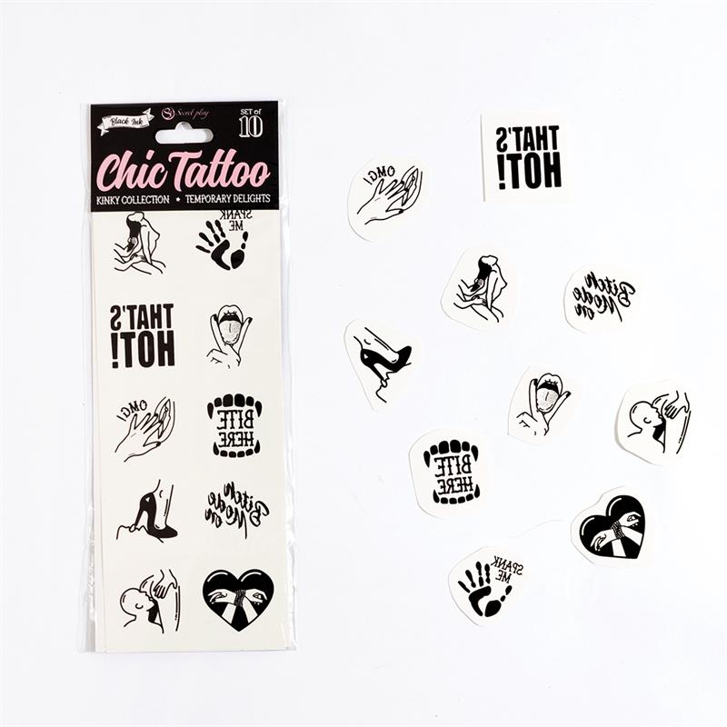 SECRET PLAY - SET DE 10 TATTOOS TEMPORALES KINKY COLLECTION