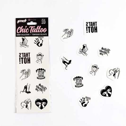 SECRET PLAY - SET DE 10 TATTOOS TEMPORALES KINKY COLLECTION