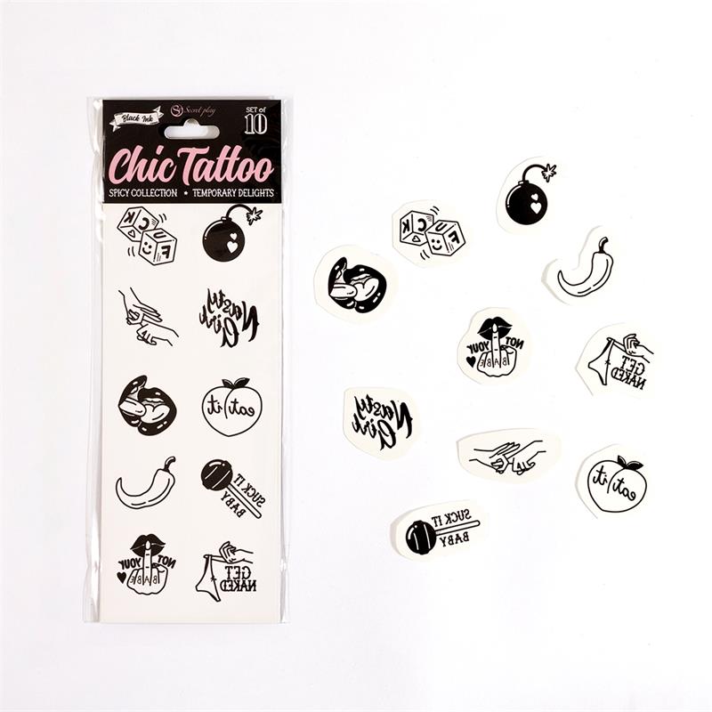 SECRET PLAY - SET DE 10 TATTOOS TEMPORALES SPICY COLLECTION