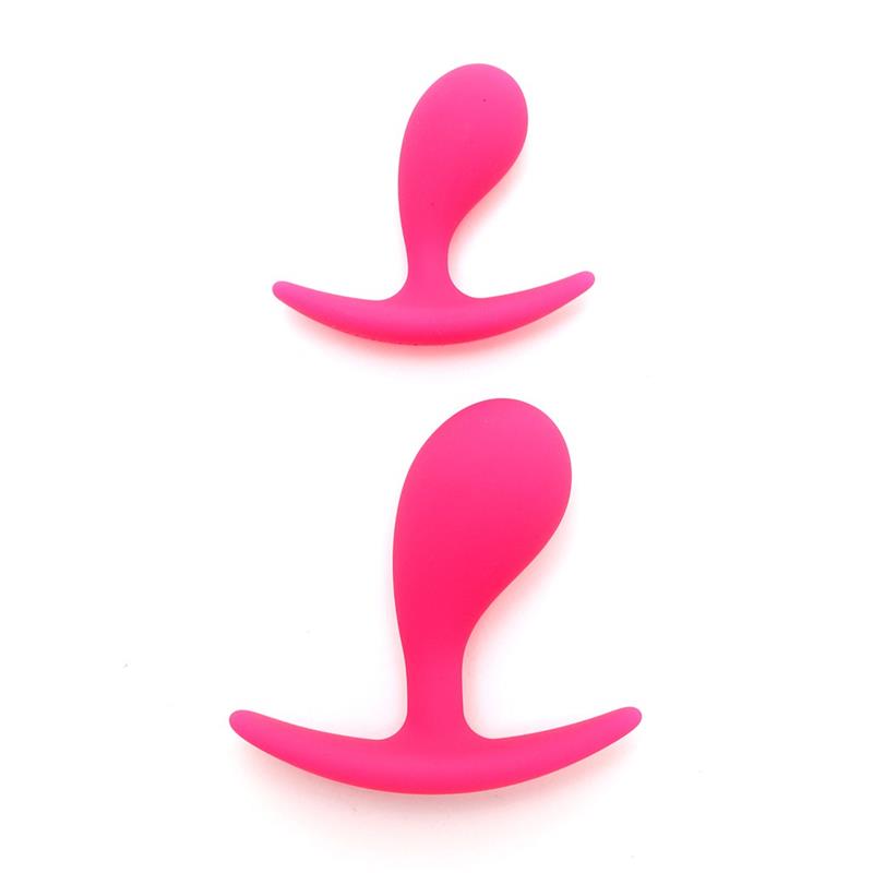 RIMBA TOYS - SET DE 2 PLUGS ANALES ANATÓMICOS COPENHAGEN ROSA