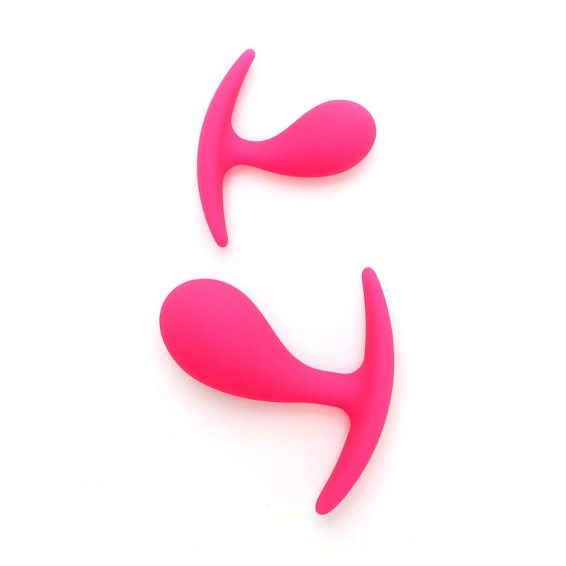 RIMBA TOYS - SET DE 2 PLUGS ANALES ANATÓMICOS COPENHAGEN ROSA