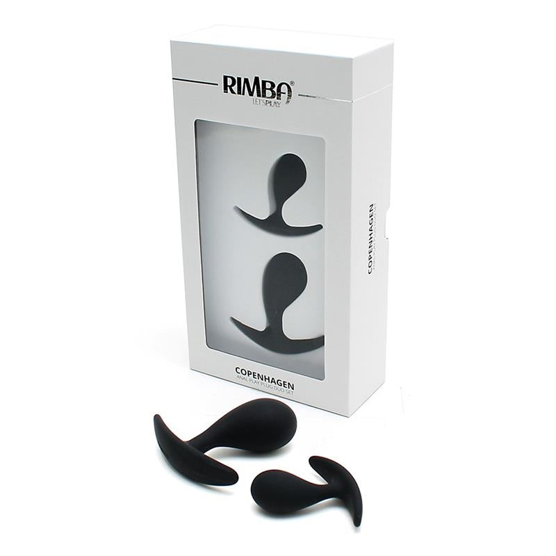 RIMBA TOYS - SET DE 2 PLUGS ANATÓMICOS COPENHAGEN NEGRO