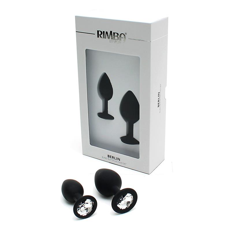 RIMBA TOYS - SET DE 2 PLUGS CON JOYA BERLIN NEGRO