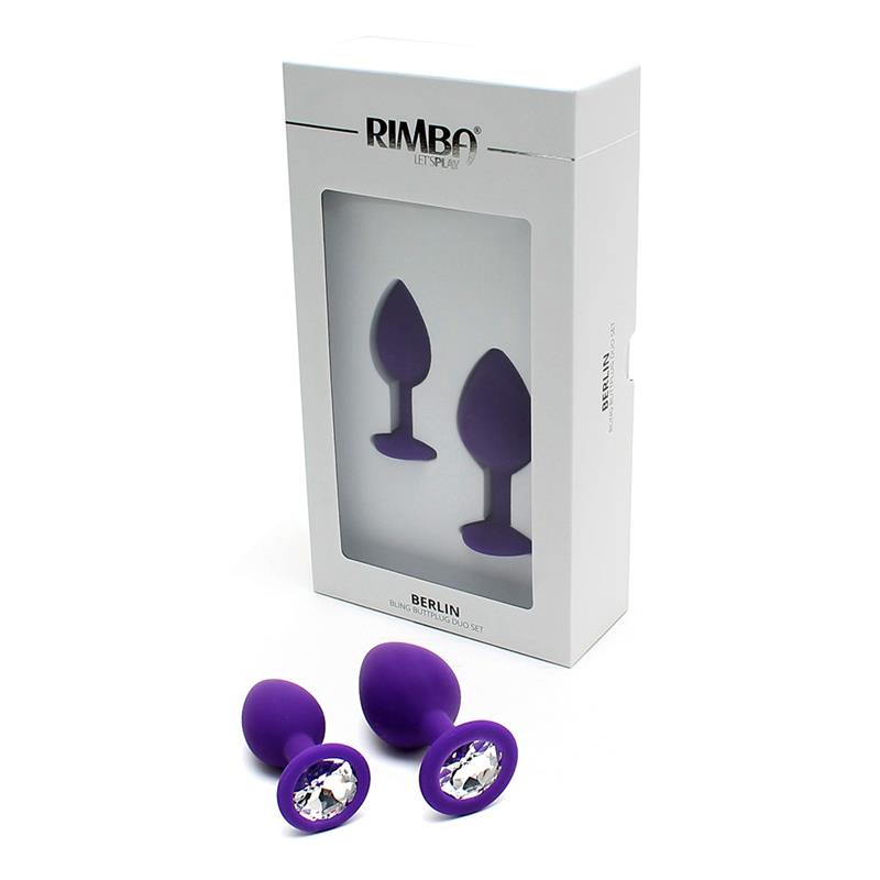 RIMBA TOYS - SET DE 2 PLUGS CON JOYA BERLIN PURPURA