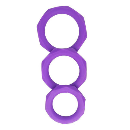 A-GUSTO - SET DE 3 ANILLOS PARA EL PENE SILICONA PÚRPURA