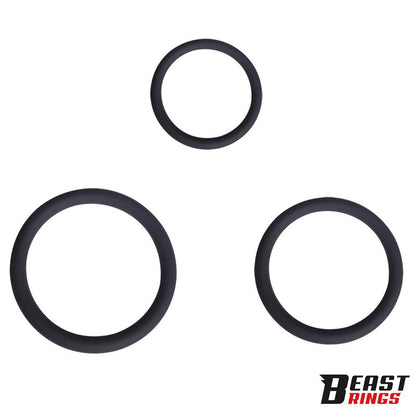 BEAST RINGS - SET DE 3 ANILLOS PARA EL PENE SILICONA S, M Y L