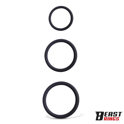 BEAST RINGS - SET DE 3 ANILLOS PARA EL PENE SILICONA S, M Y L