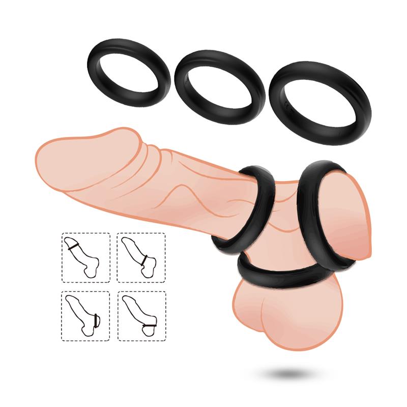 URBAN SKY - SET DE 3 ANILLOS PARA EL PENE