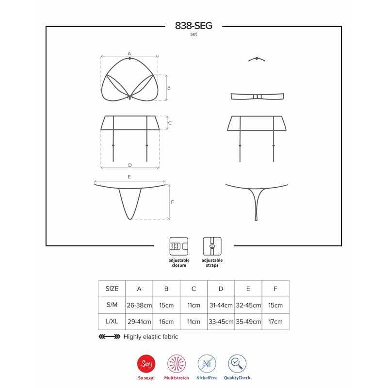 OBSESSIVE - SET DE 3 PIEZAS 838-SEG-3