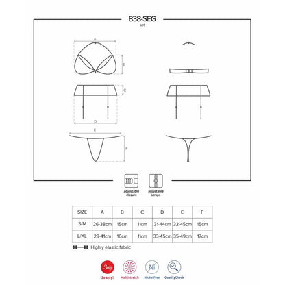 OBSESSIVE - SET DE 3 PIEZAS 838-SEG-3