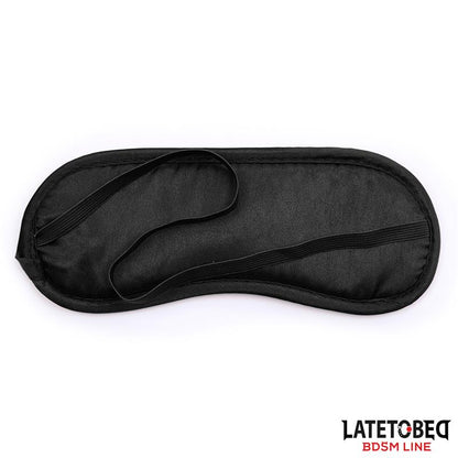 LATETOBED BDSM LINE - SET DE 3 PIEZAS ANTIFAZ, ESPOSAS Y PLUMAS NEGRO