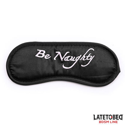 LATETOBED BDSM LINE - SET DE 3 PIEZAS ANTIFAZ, ESPOSAS Y PLUMAS NEGRO