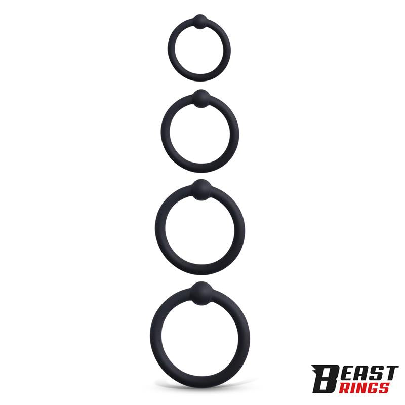 BEAST RINGS - SET DE 4 ANILLOS PARA EL PENE SILICONA