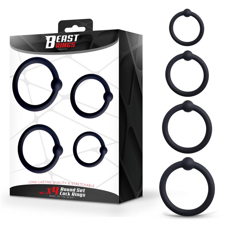 BEAST RINGS - SET DE 4 ANILLOS PARA EL PENE SILICONA