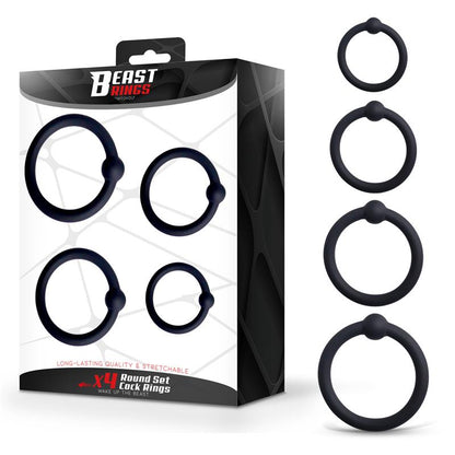 BEAST RINGS - SET DE 4 ANILLOS PARA EL PENE SILICONA
