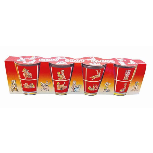DIVERTY SEX - SET DE 4 CHUPITOS DE CRISTAL KAMASUTRA