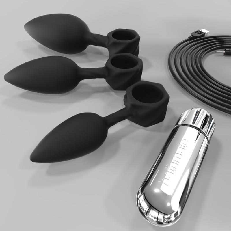 BATHMATE - SET DE 4 PLUGS ENTRENAMIENTO ANAL CON VIBRACIÓN