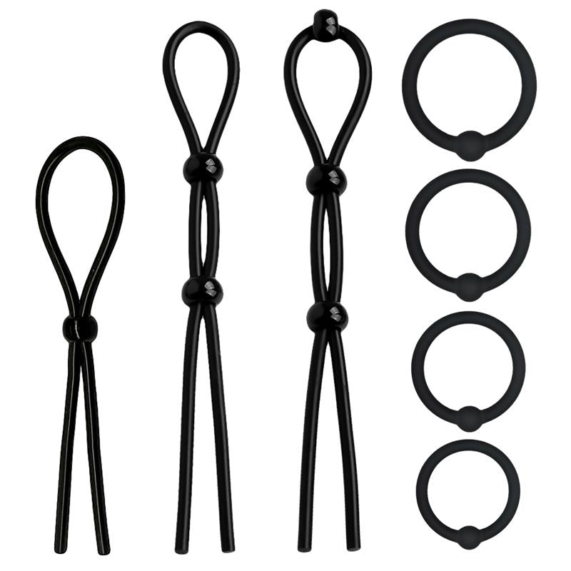 BEAST RINGS - SET DE 7 ANILLOS PARA EL PENE SILICONA SÓLIDA