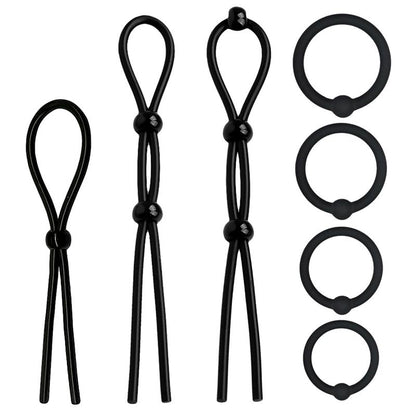 BEAST RINGS - SET DE 7 ANILLOS PARA EL PENE SILICONA SÓLIDA