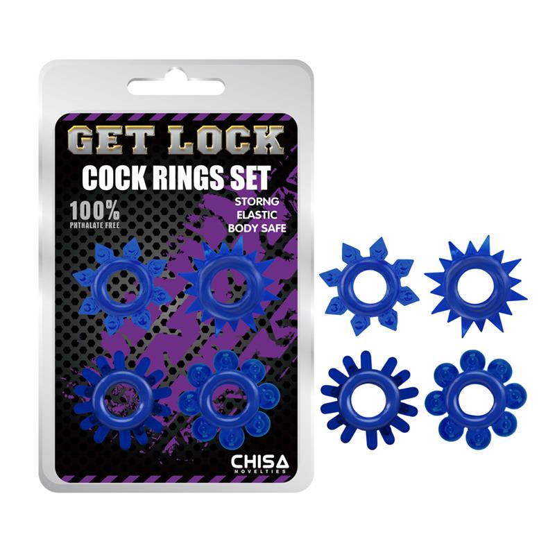 CHISA - SET DE ANILLOS PARA EL PENE AZUL