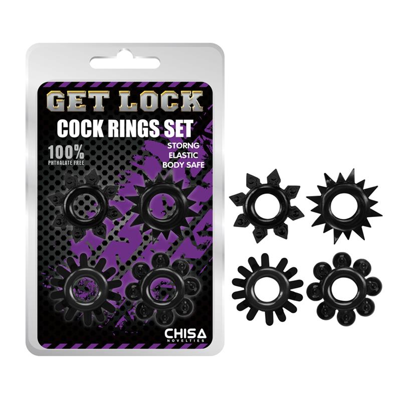 CHISA - SET DE ANILLOS PARA EL PENE NEGRO